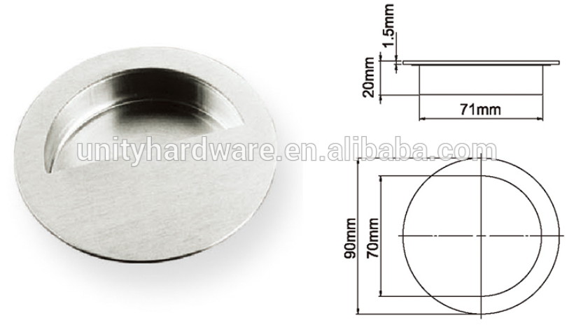 Flush Pull Door Accessories for Sliding Door Concealed Fixing Pocket Pull