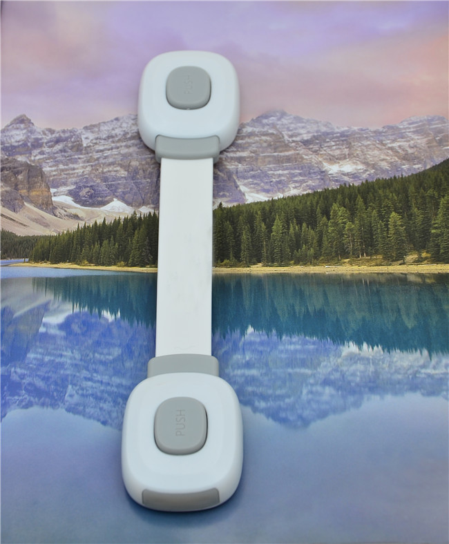 Double Push Button Toddler Safety Cabinet Locks , Door Handle Locks For Child Safety