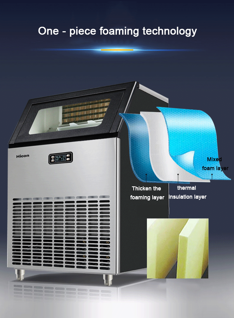Stainless Steel Commercial Ice Cube Makers for Home Other 220V/50-60Hz Ice Block Maker Machine 120kg 24h Other Compressor