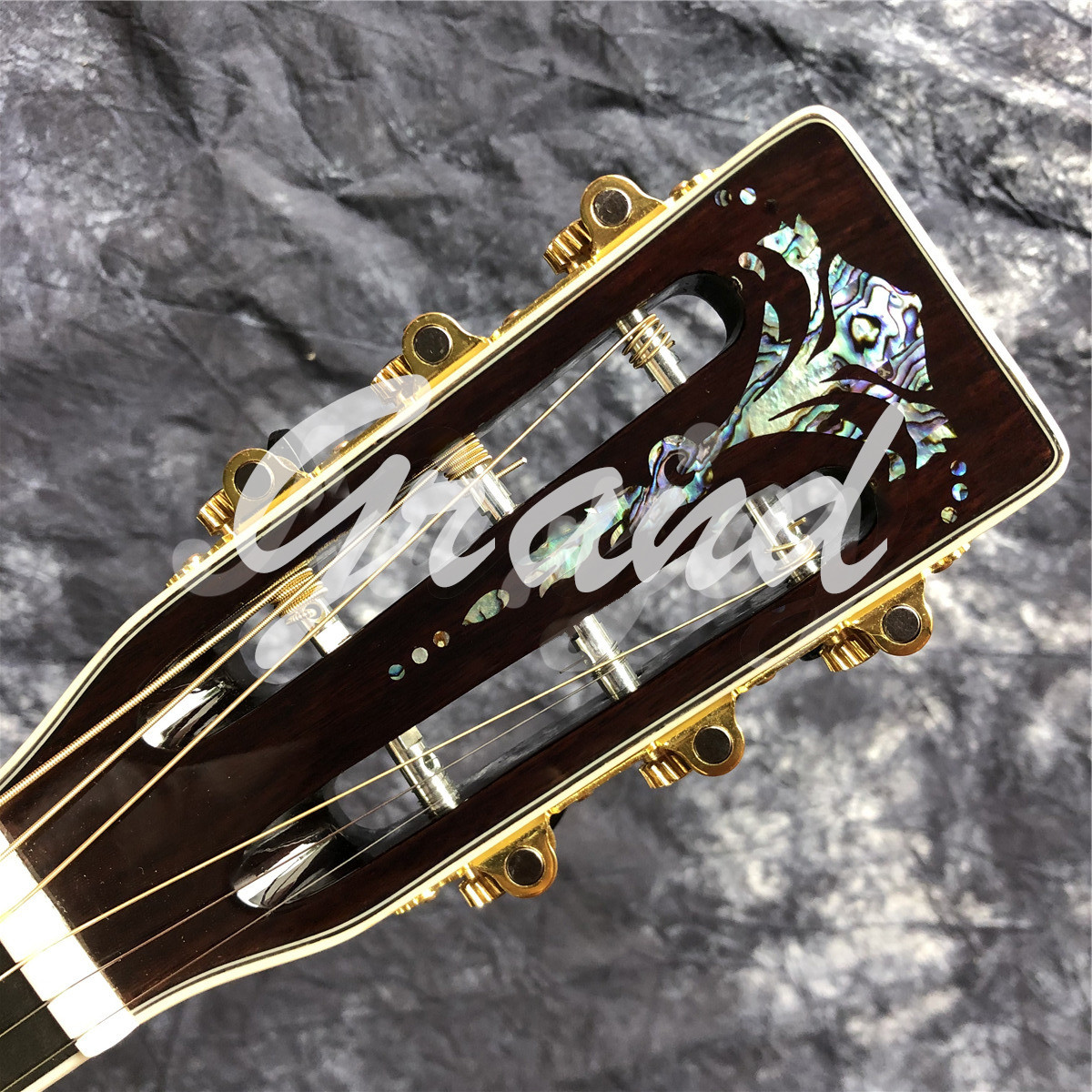 Custom 40 Inch Solid Cedar OM Style Acoustic Guitar with Signature Ebony Fingerboard
