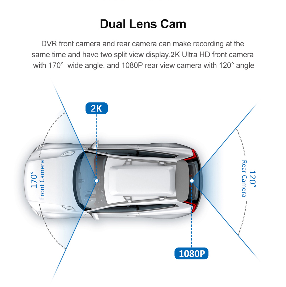 24V 12" 11.26" Vehicle 1080P Dash Cam 2.5K High Definition Car DVR