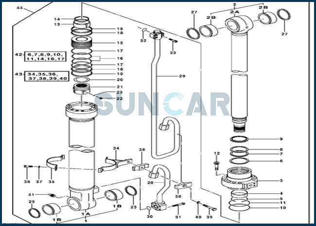 AH225136 Hydraulic Boom Cylinder Seal Kit Fits DEERE 2154D 225CLC 200DLC