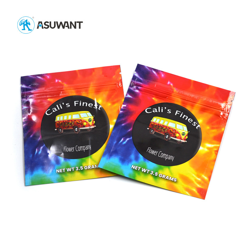 Resealable 3.5g Mylar Smell Proof Mylar Bags Heat Seal VMPET