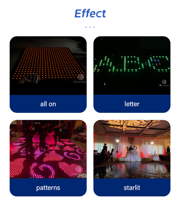 50000 Hours Working Time Digital LED RGB 3in1 Video Danced Floor for Wedding Ceremony