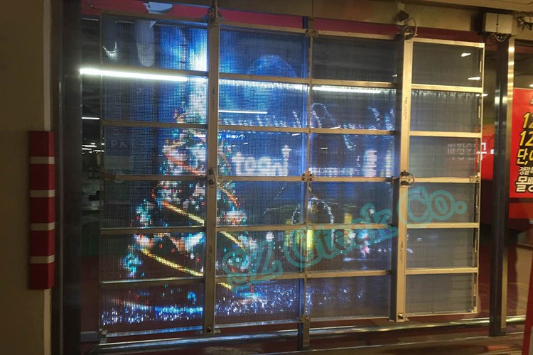 transparent led curtain screen p10