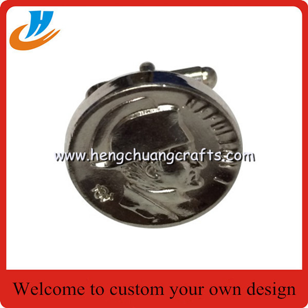 Hengchuang crafts cheap wholesale custom 3D metal cufflinks for men