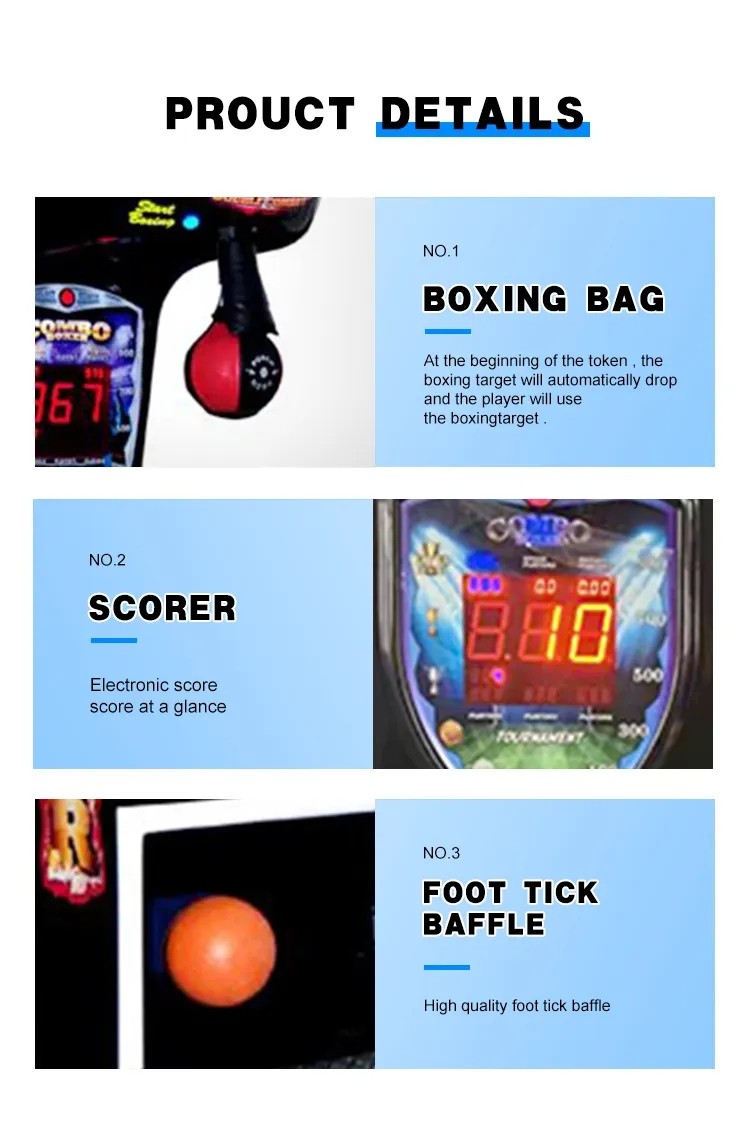 AU Plug Coin Operated Punchbag Machine Dragon Punch Boxing Machine