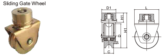V Groove Folding Sliding Gate Wheel With 360 Degree Rotational Roller