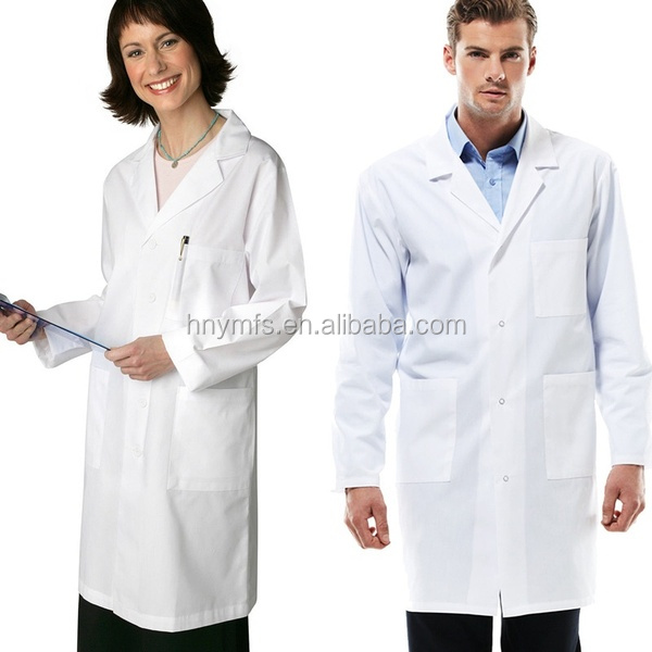 100% Cotton Unisex OEM Hospital Medical Lab Coat Custom Sizes
