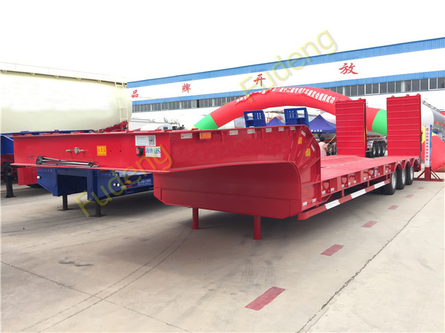 40 ton Gooseneck Lowbed semi Trailers low load truck trailer sale Three axle