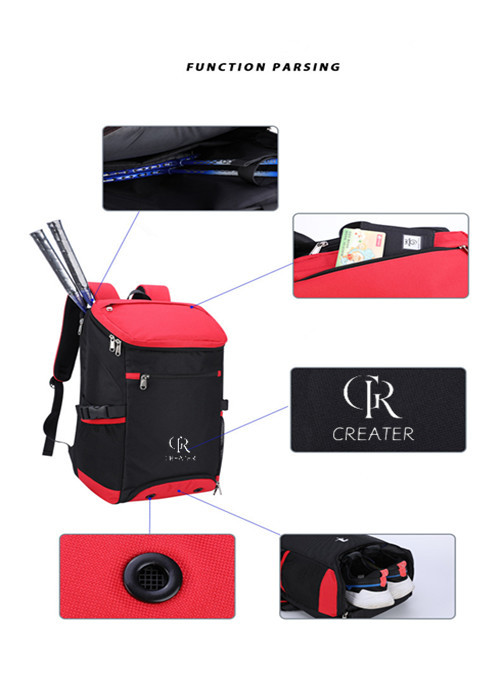 Waterproof Badminton Racket Bag Anti Theft With Laptop Inner Pocket