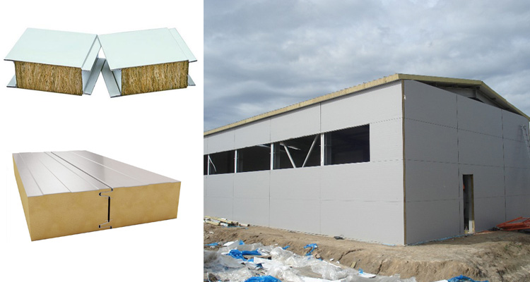 Rockwool Insulated Sandwich Wall Panels For Cold Room And Freezer Construction