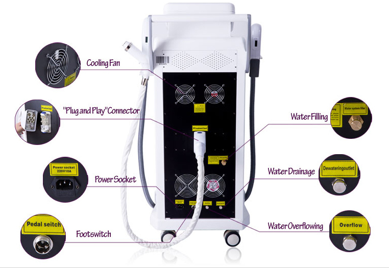 Acne Removal OPT SHR Machine Head Removal , Painless Pussy Hair Removal Machine