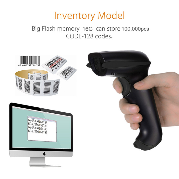 Laser Hand Held 1D Barcode Scanner Reader 2.4G Cordless YHD-5700LW
