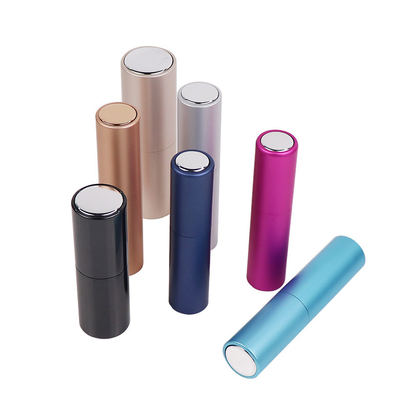 Rose Gold Silver Rotary Airless Pump Bottle 0.34 To 0.5 Ounce Sample Perfume Bottles