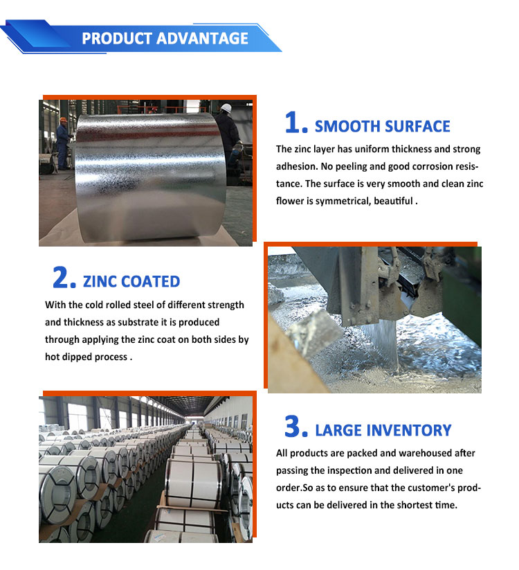 Dx51d G90 GI Steel Coil Z275 Galvanized Steel Sheet Coil Non Oiled