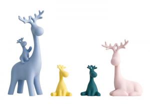 China Home / Hotel Resin Decoration Crafts Resin Deer Shape About Animal Family on sale