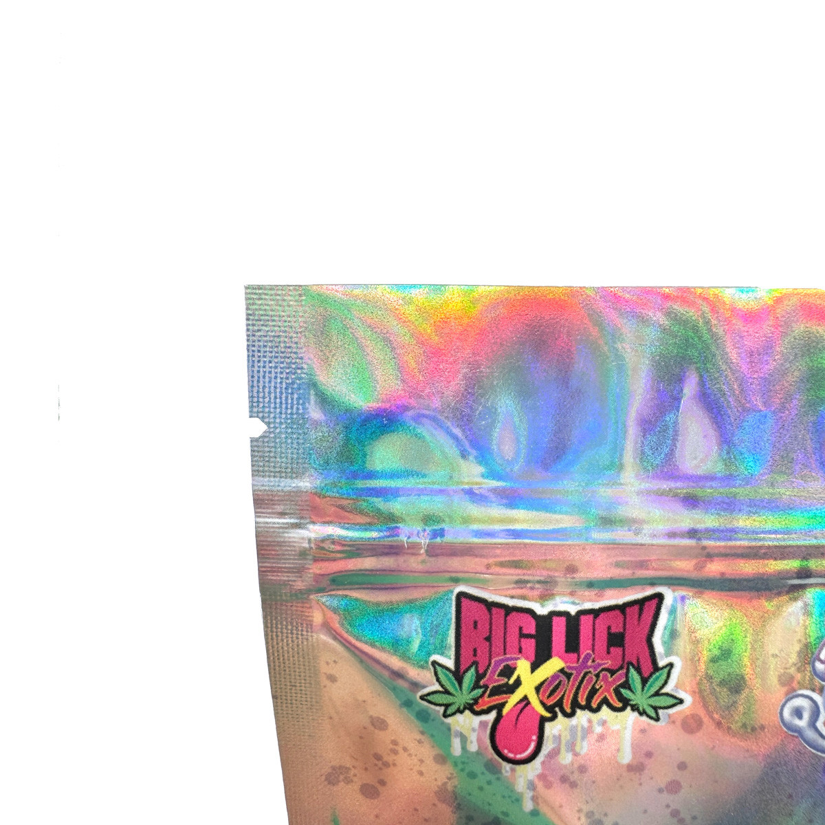 Silver Holographic Resealable Stand Up Mylar Food Bags 3.5g Special Cartoon Pattern