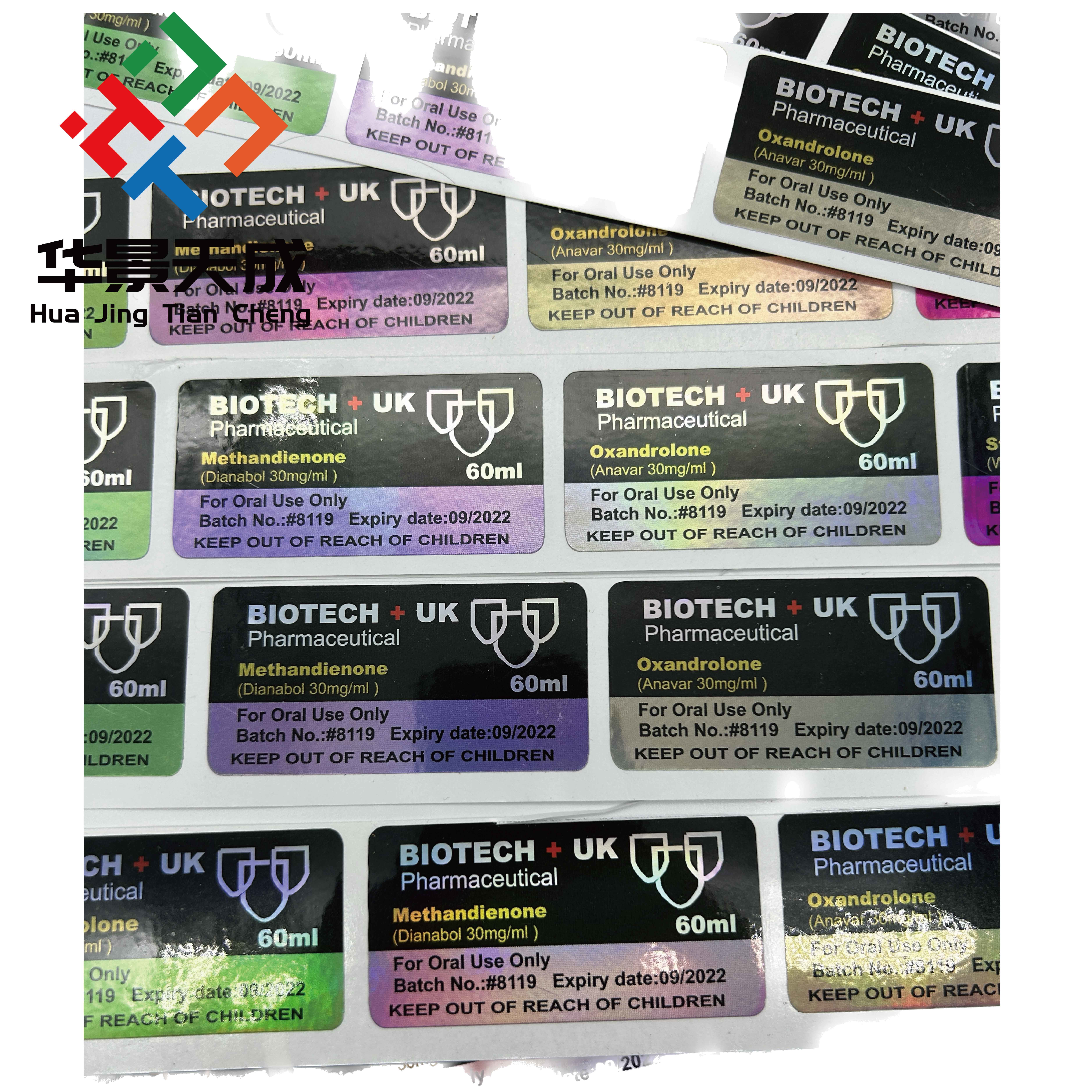 Androl Test 250 10ml Vial Labels Steroide Injection Labels With High Quality PVC Materail