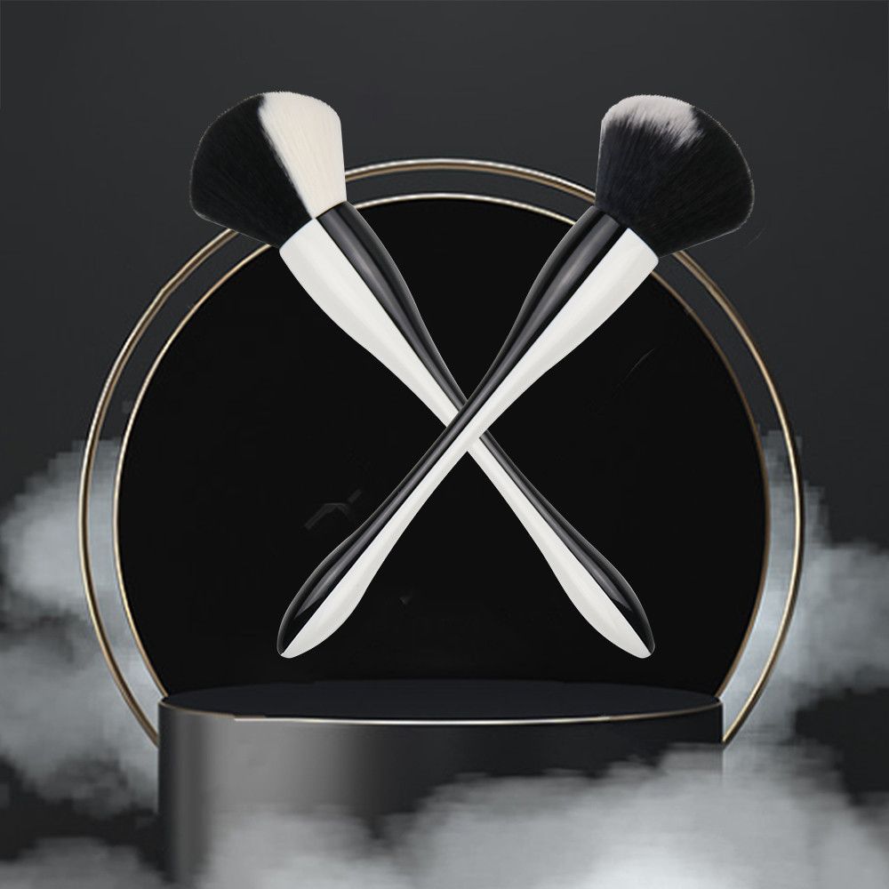 Powder Single Facial Makeup Brush Double Ice Cream Color For Flawless Makeup