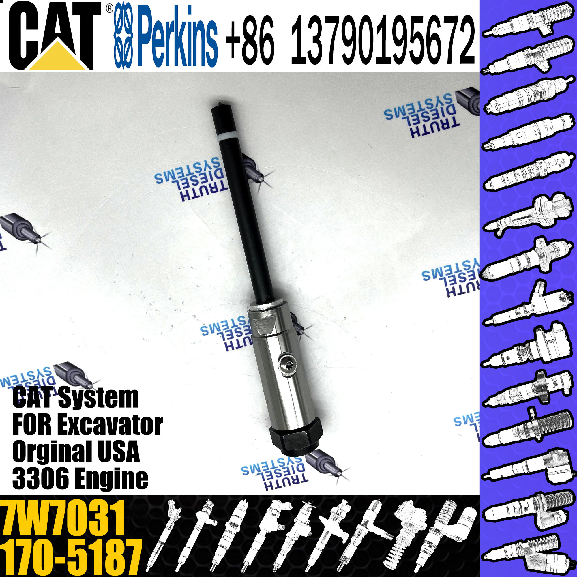 3306 3304 CAT Fuel Injector Nozzle Excavator 7W7031 170-5187 0R424