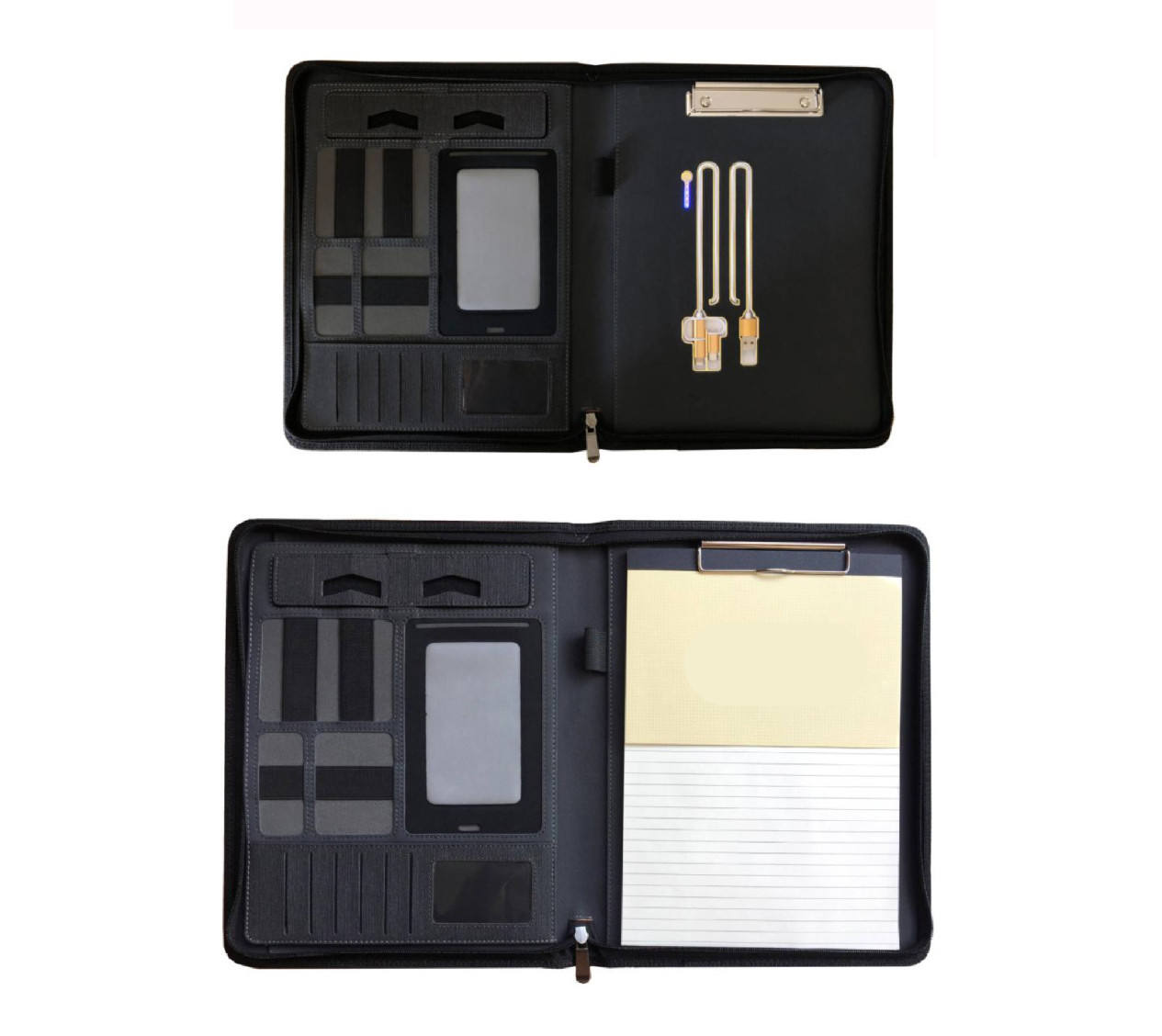 Moistureproof Luxury Leather Portfolio With Calculator Multifunctional Reusable