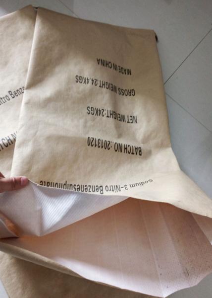 Quality Titanium Pigment Packing Multi Wall Bags , 50kg White Kraft Paper Sacks for sale