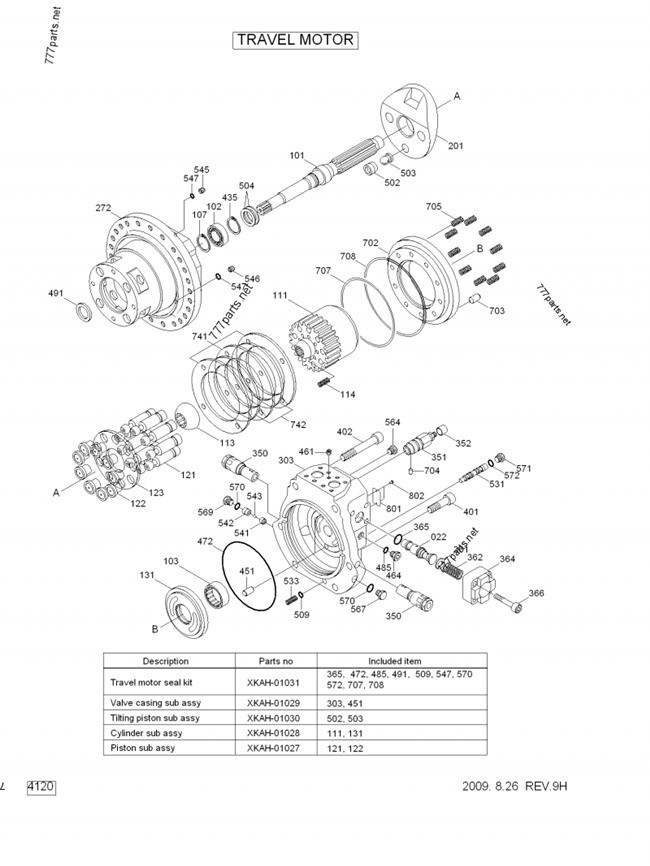 31NA-40021 Hydraulic Travel Motor For R375-7 DX340 DX345 DX350 31NA-40021 K1003134 403-00128 403-718883 Excavator