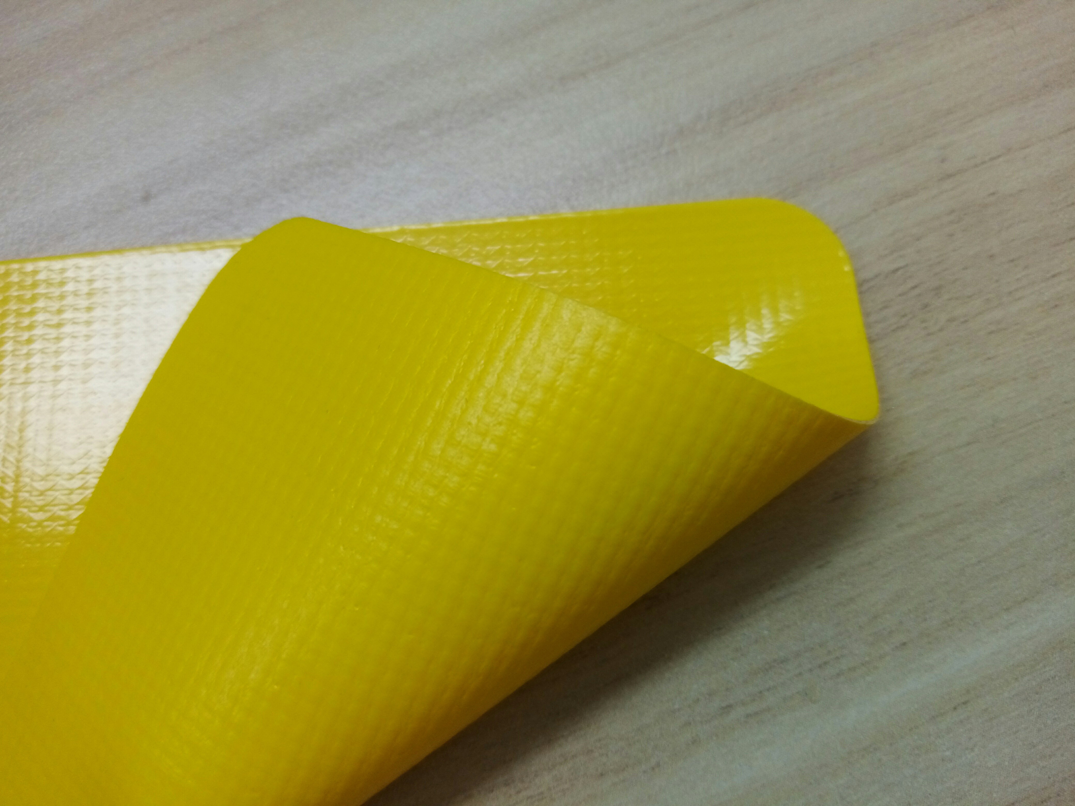 Yellow Color PVC Tensile Tarps , Coated Membrane Structure Roofing