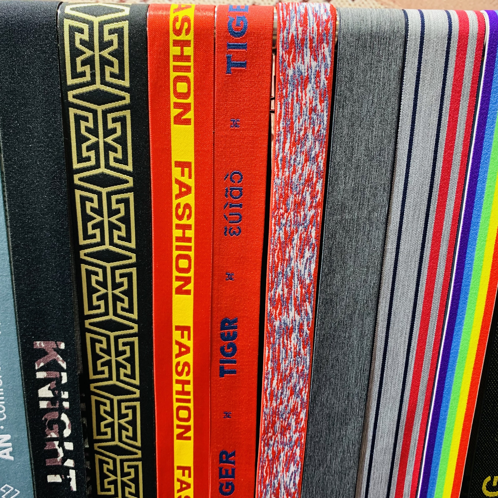 Custom private label band underwear elastic custom logo nylon jacquard ribbon waistband jacquard tape for garment