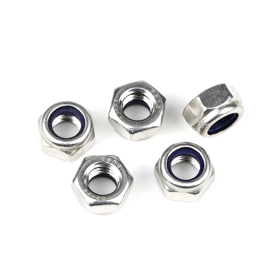 Customizable A4 Stainless Steel Nylon Insert Self Locking Hex Nut M8 1.25mm with Options