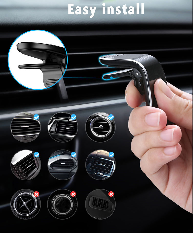 Magnetic Car Vent Phone Mount Anti-Slip Anti-Scratch Super Strong Magnets 360 Degree Rotation