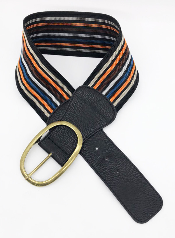 Women's Multicolor Elastic Belts 7.8cm Width With Anti-brass Buckle​