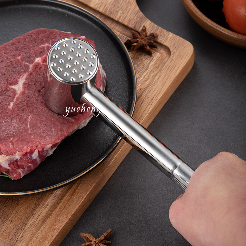 Stainless steel meat hammer double faced meat tenerizer for knock the beef steak pig steak chicken