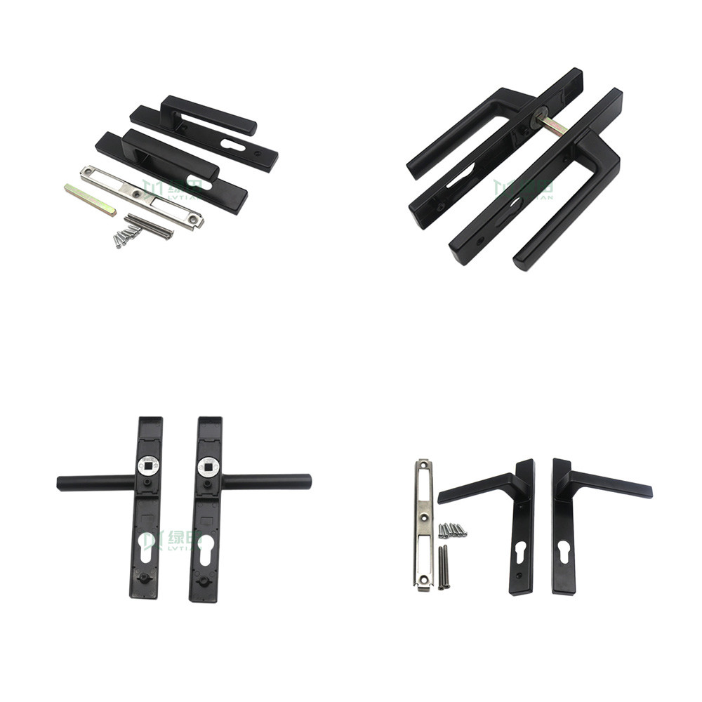 Aluminum Alloy Matte Black Door Lever Handle Double Sides Customized Color