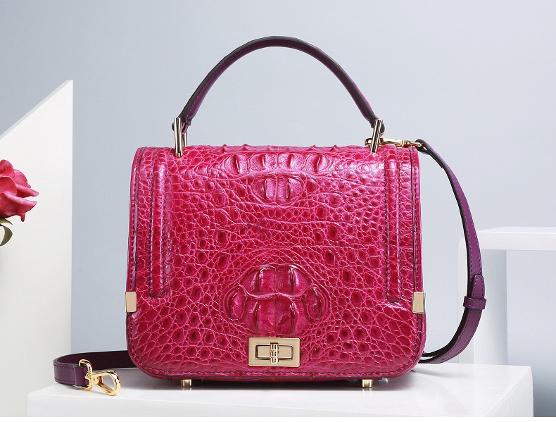 Authentic Genuine Crocodile Skin Female Small Purse Women Handbag Exotic Alligator Leather Lady Cross Shoulder Bag