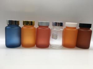 China Translucent Frosted Glass Capsule Bottle Electroplate MSDS For Drugs on sale