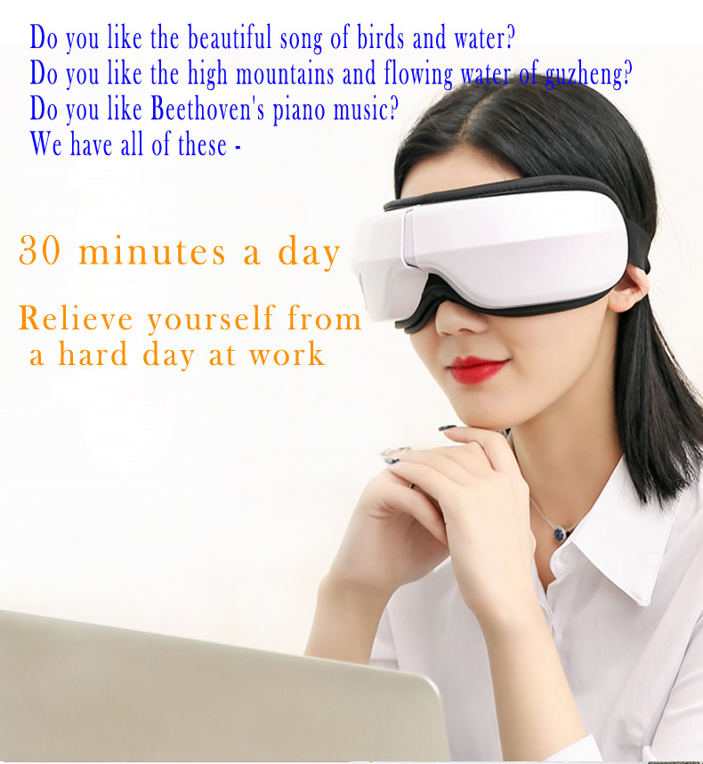 Electric Eye Massager With Heat Music Customizable Eye Massage Machine For Fatigue Relief Dry Eyes Better Sleep