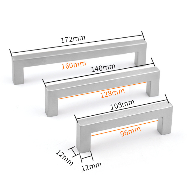 Brushed Chrome Silver Stainless Steel 201 Furniture Handle Pulls 224mm