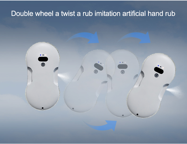 Huidi HCR-17 Dual Water Spray Window Cleaner Robot with Silk Screen Printing 295*145*62mm