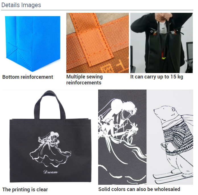 Spunbond Non Woven Bag Environmental Regeneration Foldable Customizable with Logo