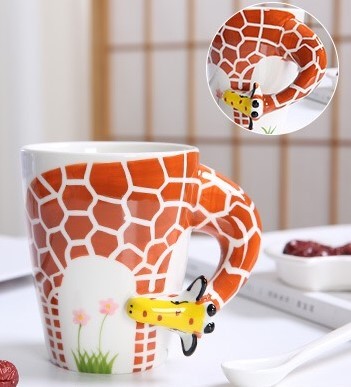 15 Oz 450ml Giraffe 9cmx11cm 3D Ceramic Mugs
