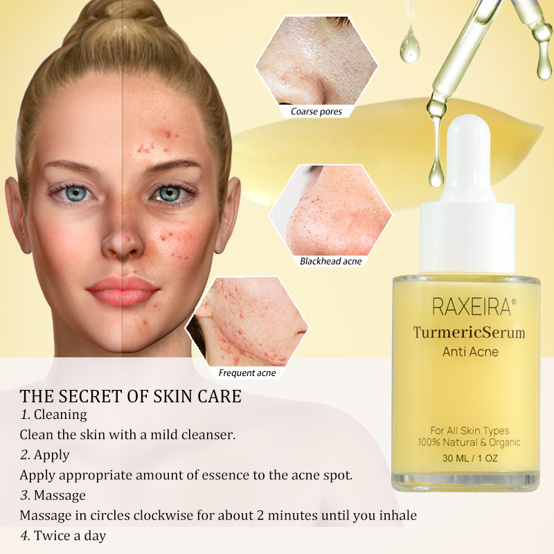 Natural Skin Care Anti Acne Whitening Orange Turmeric Serum For Face