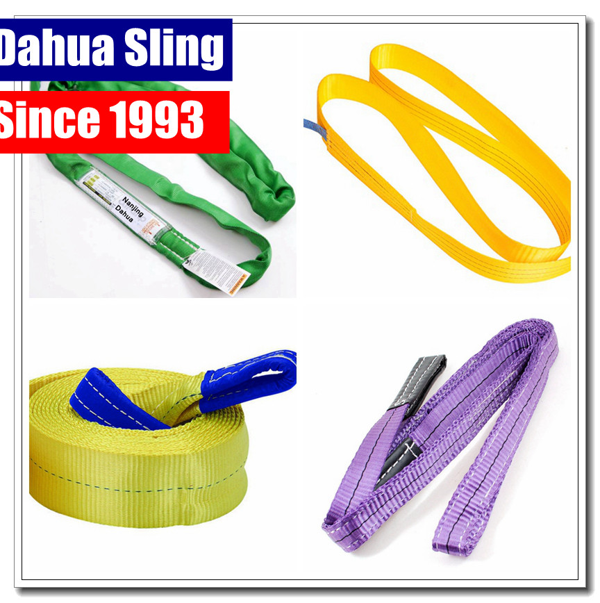 Foldable Safety Red Lifting Straps , 6 Ftt 5300 Lb Round Sling Belt Soft