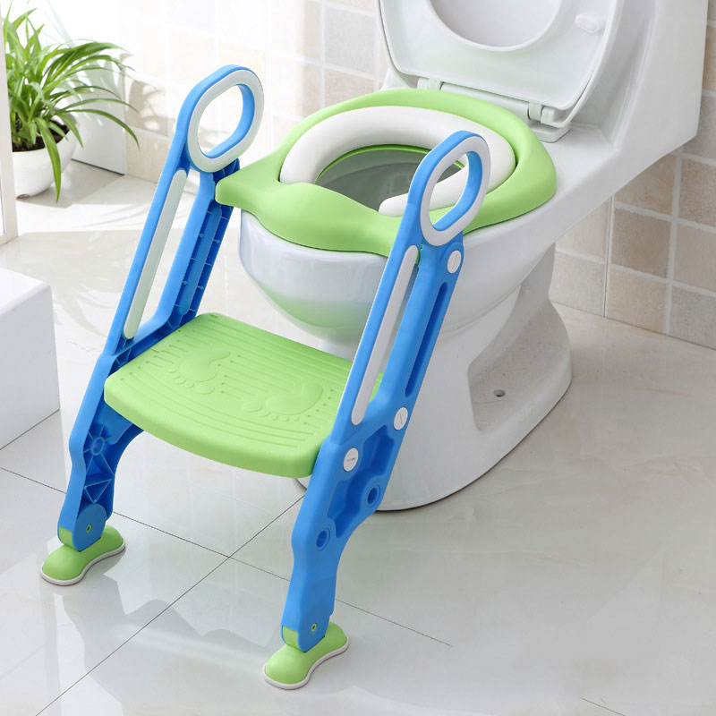 Plastic 2 in 1 Potty Training Toilet for Kids Anti-Slip Pad Step Stool Toddler Toilet Seat