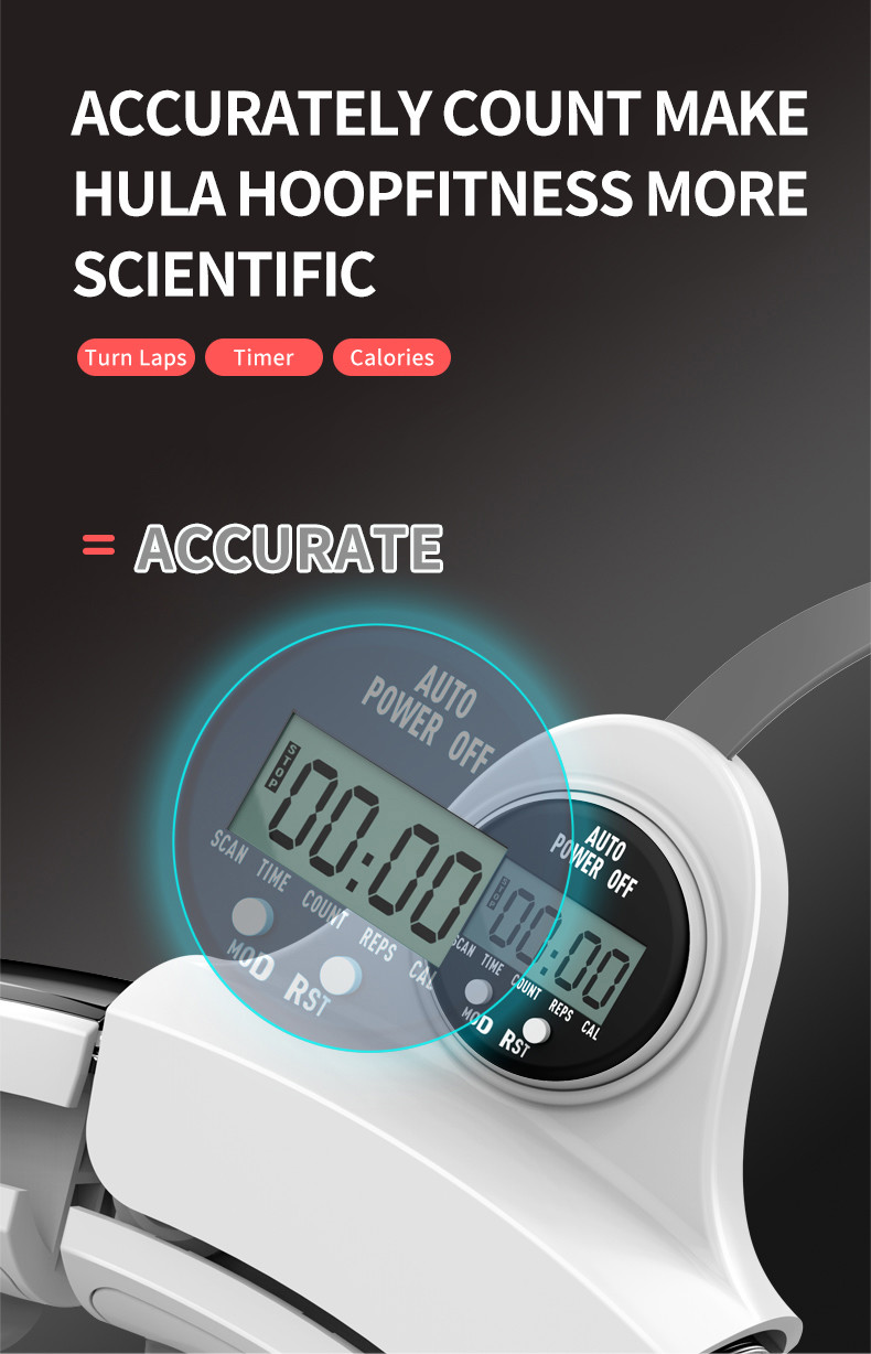 Smart Counting Detachable Exercise Hula Hoop For With LCD Display
