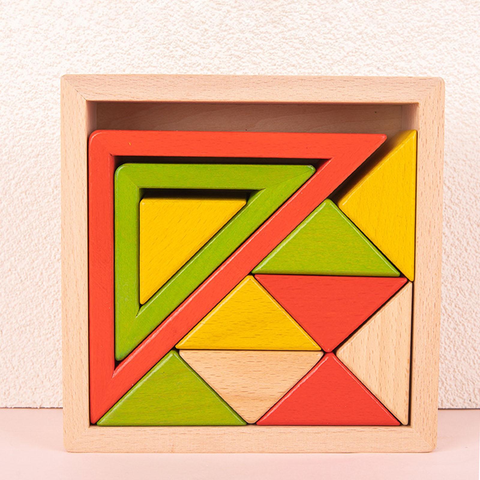 Wooden Stacker Nesting Puzzle Blocks Montessori Stacking Game for Preschool Boys Girls