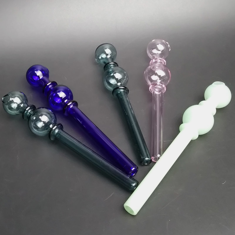 Durable Glass Smoking Water Pipe Bubbler Oil Nails For Man 2mm Thick