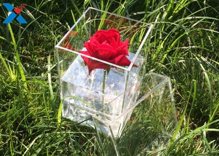 Waterproof Acrylic Planter Box , Gifts Clear Acrylic Storage Boxes With Lid