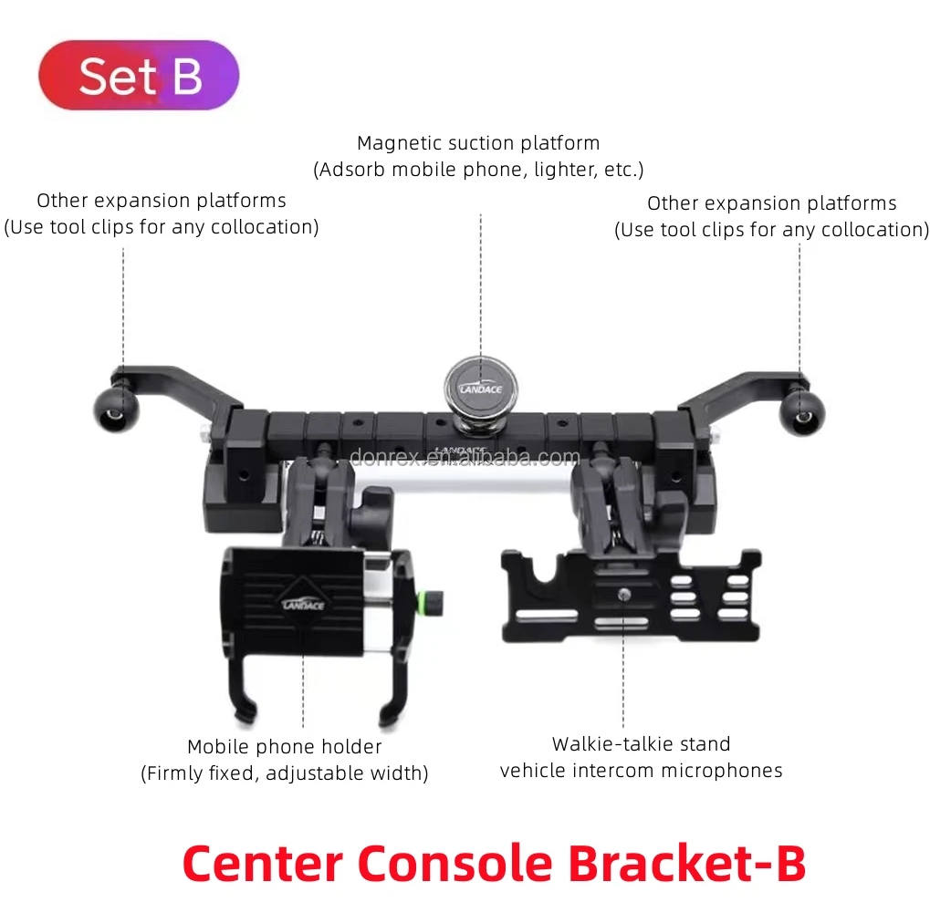 262*488*96mm Size Aluminum Alloy Center Console Bracket for Jeep Wrangler Accessories